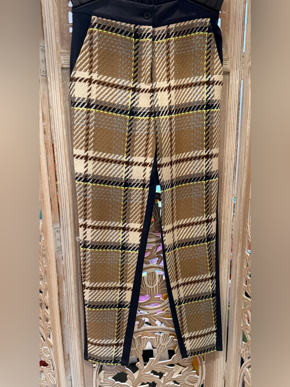 RUTI TOUCH OF NEON PLAID PANT